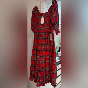 Ivy City Co Madeline Holiday Plaid Dress- New with Tags